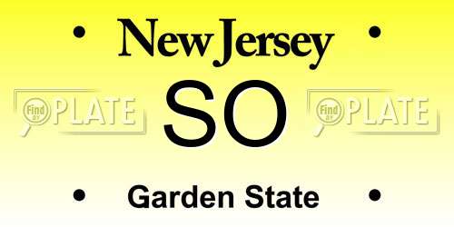 SO New Jersey License Plate