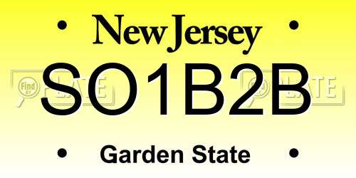 SO1B2B New Jersey License Plate
