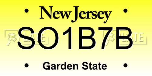 SO1B7B New Jersey License Plate
