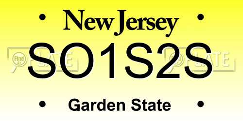 SO1S2S New Jersey License Plate