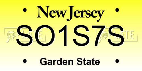 SO1S7S New Jersey License Plate
