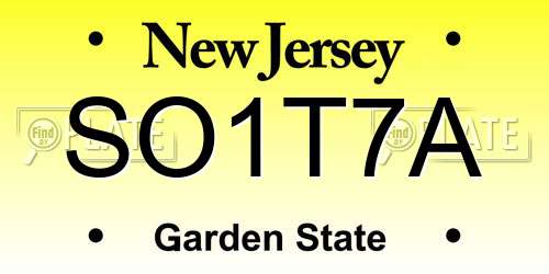 SO1T7A New Jersey License Plate
