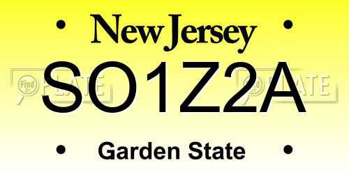 SO1Z2A New Jersey License Plate