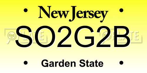 SO2G2B New Jersey License Plate