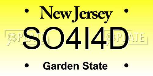 SO4I4D New Jersey License Plate