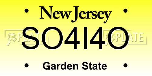 SO4I4O New Jersey License Plate