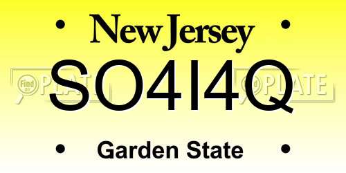 SO4I4Q New Jersey License Plate