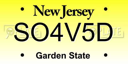 SO4V5D New Jersey License Plate