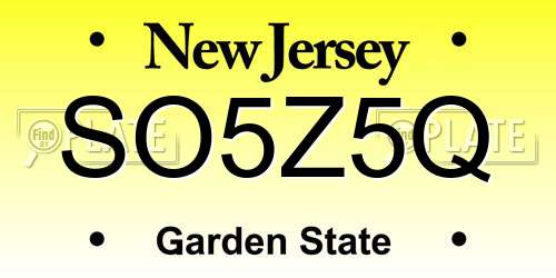 SO5Z5Q New Jersey License Plate