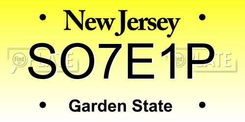 SO7E1P New Jersey License Plate