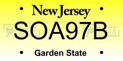 SOA97B New Jersey License Plate