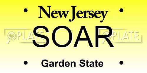 SOAR New Jersey License Plate