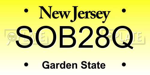 SOB28Q New Jersey License Plate