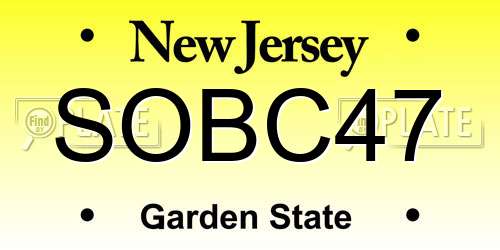 SOBC47 New Jersey License Plate