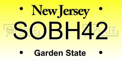 SOBH42 New Jersey License Plate