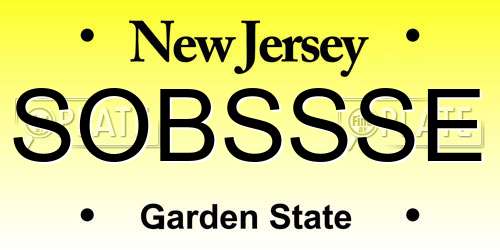 SOBSSSE New Jersey License Plate