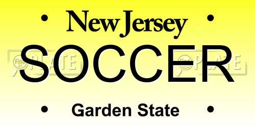 SOCCER New Jersey License Plate