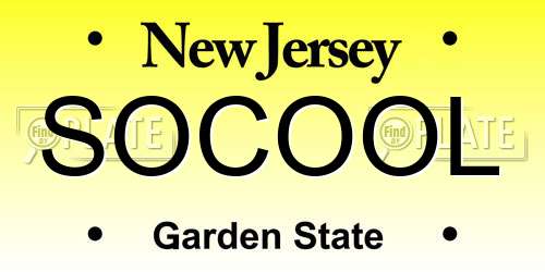 SOCOOL New Jersey License Plate
