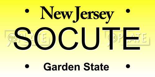 SOCUTE New Jersey License Plate