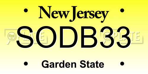 SODB33 New Jersey License Plate