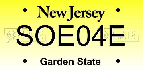 SOE04E New Jersey License Plate