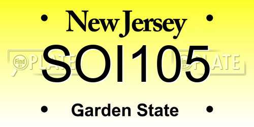 SOI105 New Jersey License Plate
