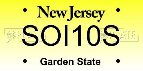 SOI10S New Jersey License Plate
