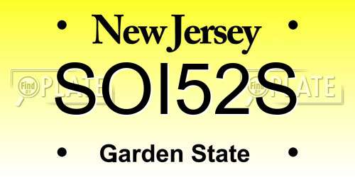SOI52S New Jersey License Plate