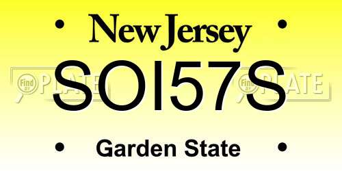 SOI57S New Jersey License Plate