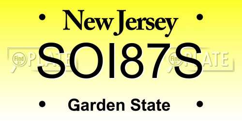 SOI87S New Jersey License Plate