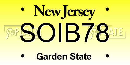 SOIB78 New Jersey License Plate