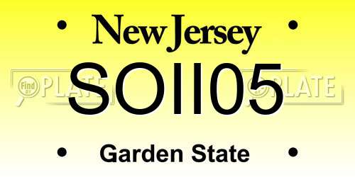 SOII05 New Jersey License Plate