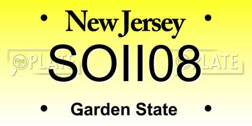 SOII08 New Jersey License Plate
