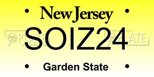 SOIZ24 New Jersey License Plate