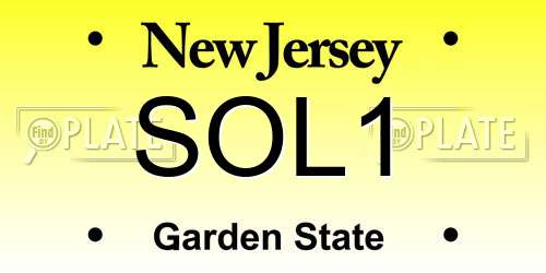 SOL1 New Jersey License Plate