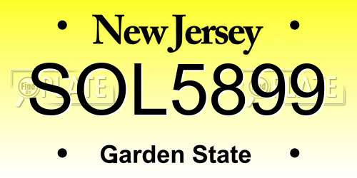 SOL5899 New Jersey License Plate