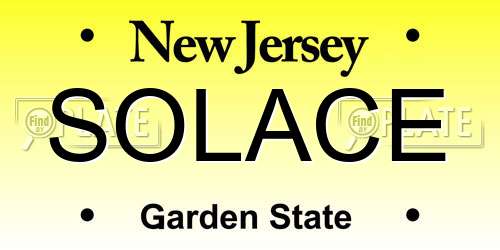 SOLACE New Jersey License Plate