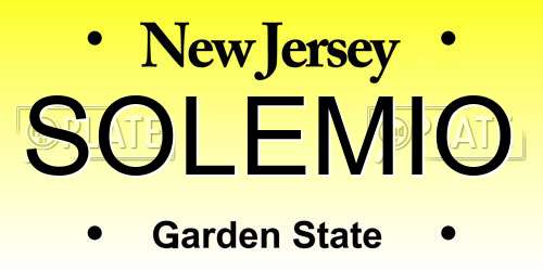 SOLEMIO New Jersey License Plate