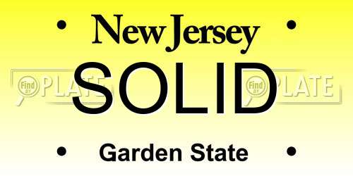 SOLID New Jersey License Plate
