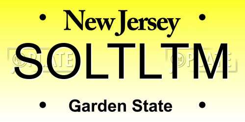 SOLTLTM New Jersey License Plate