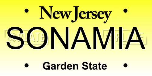 SONAMIA New Jersey License Plate