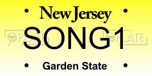 SONG1 New Jersey License Plate