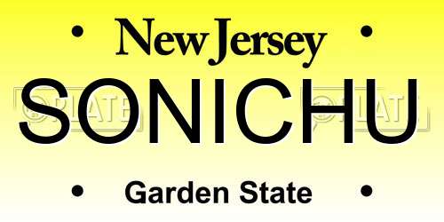 SONICHU New Jersey License Plate
