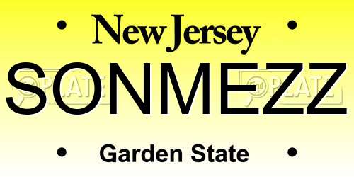 SONMEZZ New Jersey License Plate