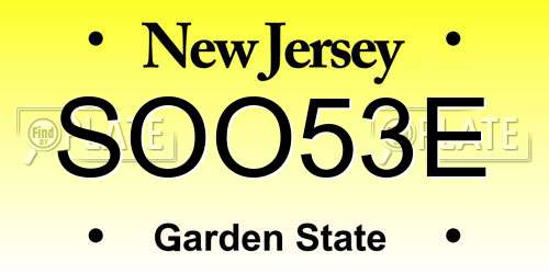 SOO53E New Jersey License Plate