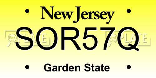 SOR57Q New Jersey License Plate