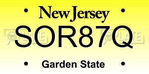 SOR87Q New Jersey License Plate