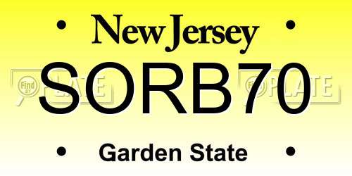 SORB70 New Jersey License Plate