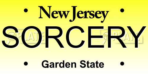SORCERY New Jersey License Plate