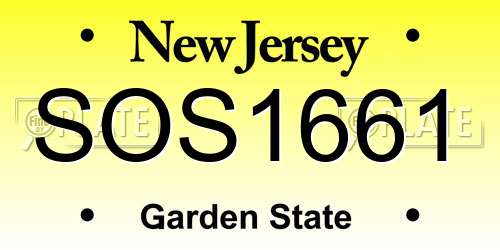 SOS1661 New Jersey License Plate